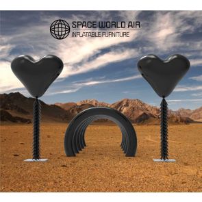 RENTAL -BLACK PORTAL ARCH WITH 2 BLACK HEARTS