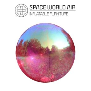 RENTAL - SPHERE IN PVC METALLIC RED RAINBOW  from 80 cm to 2 M